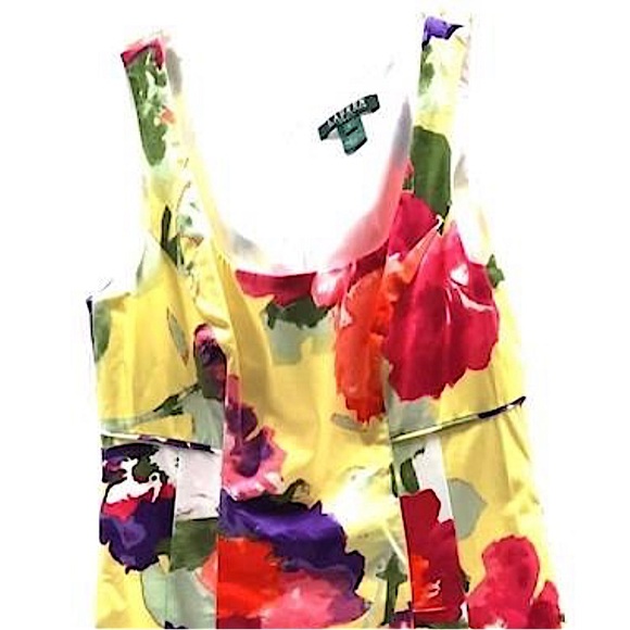RALPH LAUREN Sleeveless Floral Print Dress with Hidden Rear Zipper Sz 8 - Picture 3 of 5